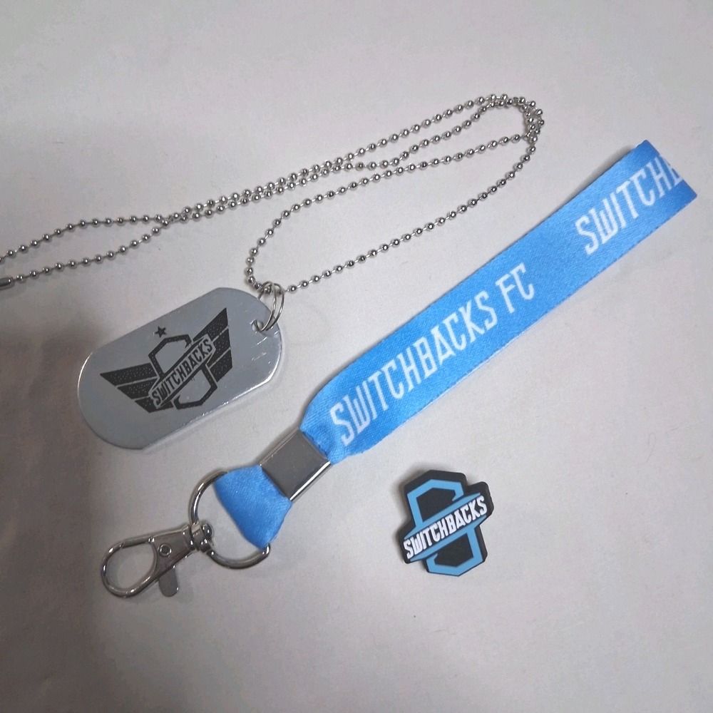 Switchbacks Soccer Accessories Set Pin Dogtags Keychain